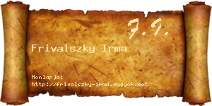 Frivalszky Irma névjegykártya