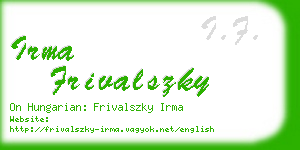 irma frivalszky business card